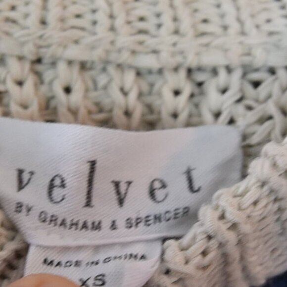 Velvet Striped Sweater XS Fisherman Coastal  Heavy Knit French Minimalist - Picture 8 of 8